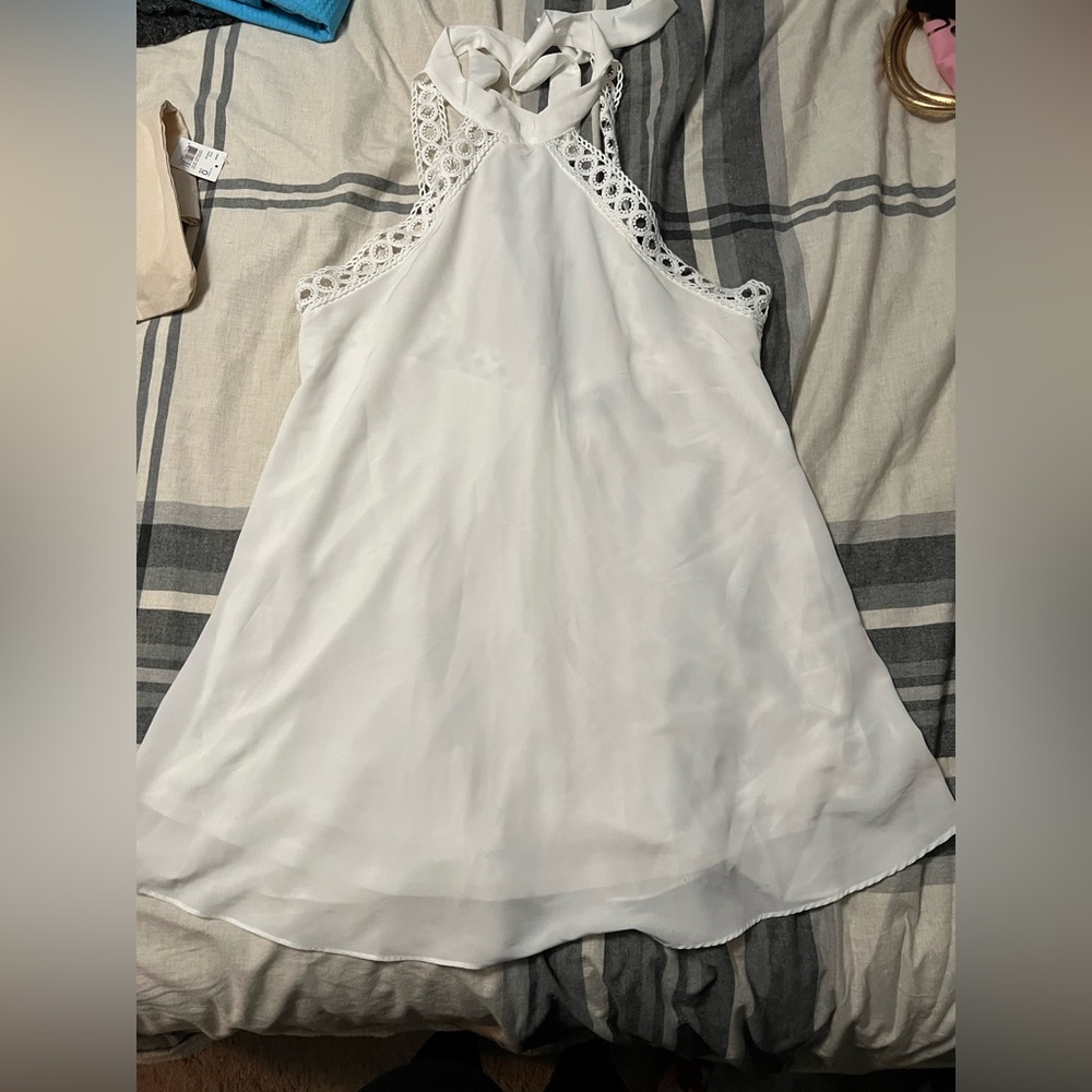 Lulu’s white halter dress